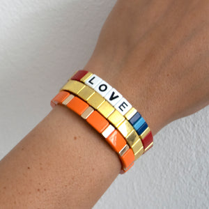 Emaille Armband Love